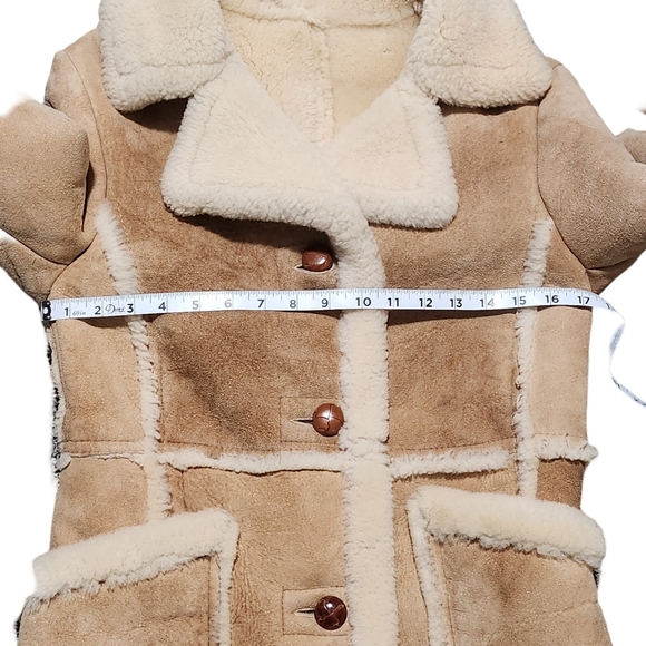 BERT PALEY Womens 100% Pure Wool Sheepakin Shearling Suede Rancher Jaclet Size 8 - Picture 13 of 16